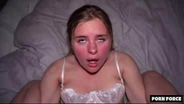 Teen with big natural tits enjoys passionate sex