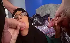 Desperate Arab Woman Fucks Slimeballs In Hotel For Money