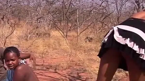 African amateur couple slave in love enjoying picnic sex outdoor