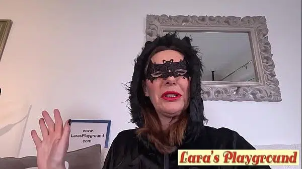 Batgirl Lara Latex Reporting for Duty on Halloween at LarasPlayground