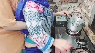 Desi Step-Aunty Fucked By Nephew in Kitchen Step-Aunty Scolding To Nephew Clear Dirty Hindi Talking