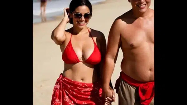 Júlia Almeida, married Brazilian AI model. No real people on this video.