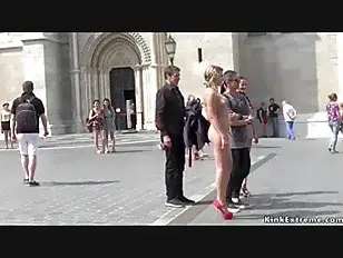 Naked slaves disgraced on the streets