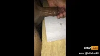 Spitting On My Thick Brown Cock Whilst Stroking It Slow, Look At All Those Veins POP After Cumming!