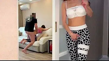Stepmother Kicked Out My Girlfriend and Made Me to Have Sex with Her – Russian Amateur with Talking and English Subtitles