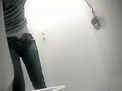 Tantalizing scenes of women urinating in public bathrooms