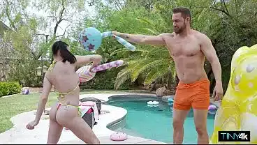 Tiny Spinner Slut Loses Her Mind Over Cock The Size Of Her Thigh