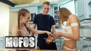 Mofos – Danny D Goes To The Kitchen & Let Gorgeous Babes Angel Emily & Lady Bug Suck His Big Dick