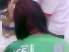 Panties of brunette brazilian in supermarket