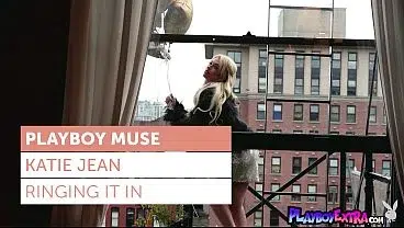 Sexy small tits Canadian blondie Katie Jean stripping and waiting new year