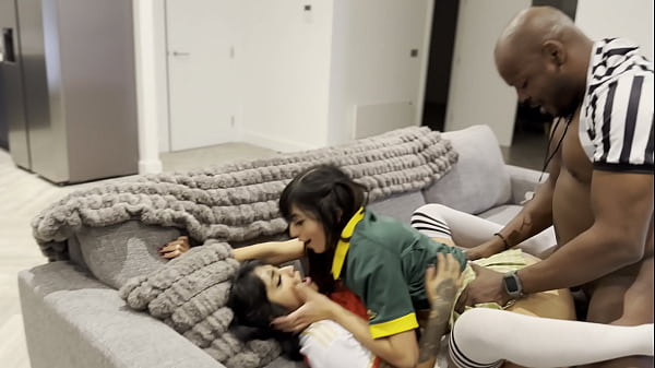 BBC We have a threesome with the black referee from the soccer game- Yasmina Khan- Aaliyah Yasin