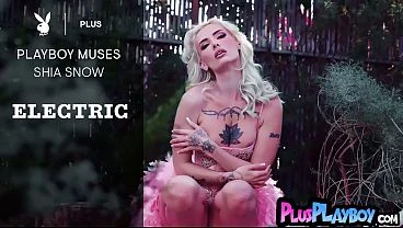 Big ass inked babe Shia Snow exposing amazing body while posing in sexy lingerie