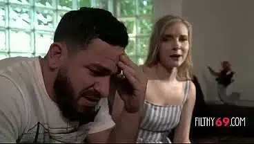 Blonde stepsister slurps and sucks her stepbrother’s cock – Harlow West