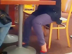 Candid Arab Woman Shoeplay Flats Feet