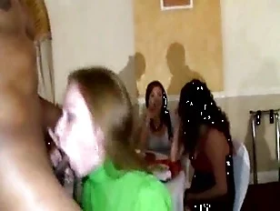 Cfnm amateurs suck stripper