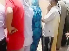 Crazy guy touching dick on the muslim women