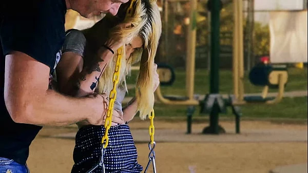 girl lost in the park gets her asshole pounded on the swing set