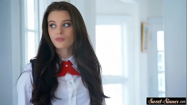 Gorgeous teen banged and creamed by stepbro