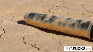 Leya the Viking takes a gold trophy up her ass