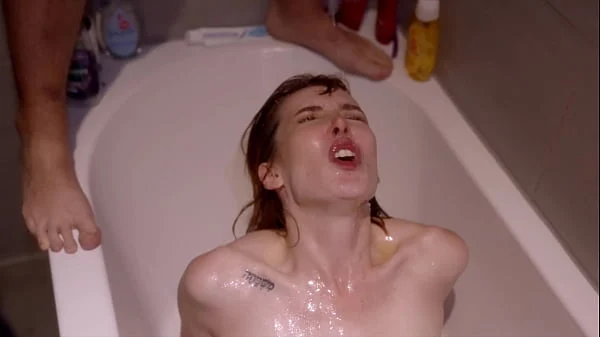 Massive CUM AND PISS Bukkake for Skinny Slut Pixie Pink – Drenched in Cum And Washed in Piss