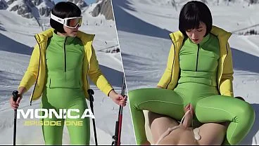 Monica. Sex in the cold. Part 1/4.
