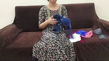 Sara is teaching her step brother what kind of bras are there how to wear them how it look