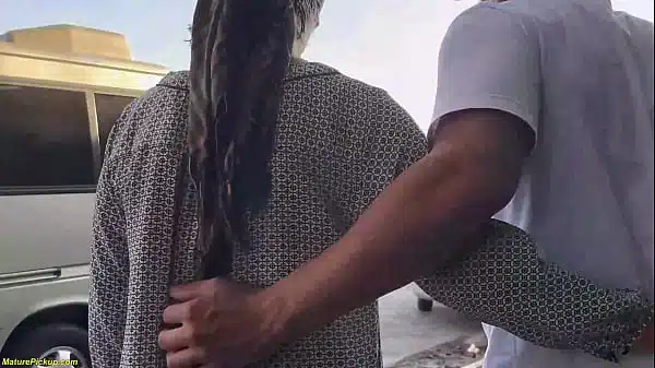 skinny granny picked up for rough anal in the bus