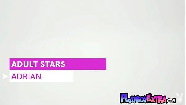 Smoking hot brunette beauty posing naked in a pink coffin