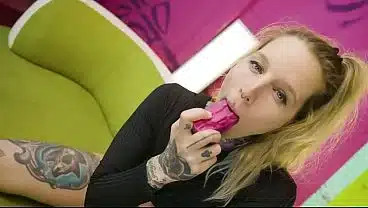 Tattooed Alt Girl’s Extreme Toy Orgasm Marathon Toywall 2