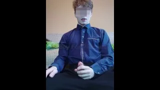 Teen boy cumshot on clothes