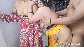 Wild Indian Threesome With Horny Big Boobs Wife And Stepsister-in-law With Horny Boobs