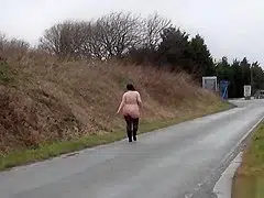 Fat amateur flasher Emmas public exhibitionism of bbw