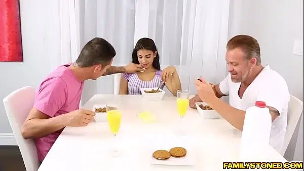 Michelle Martinez experiencing a double cock banging her pussy