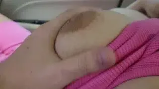 Public Flashing Tits for Naughty Driver that wants More