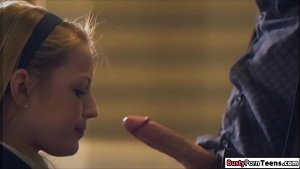 Blonde babe fucked by instructor for cheating