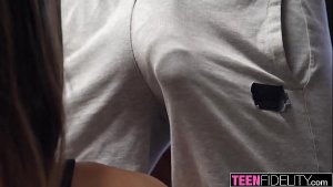 Tight Pussy Teen Fucks Boxer in Gym