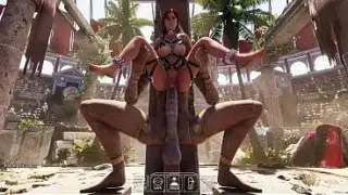A Crowd Of Strangers Watch As Lara Croft’S Ass Gets Destroyed By A Giant Statue Penis. Bdsm Outfit. 3D Hentai Game