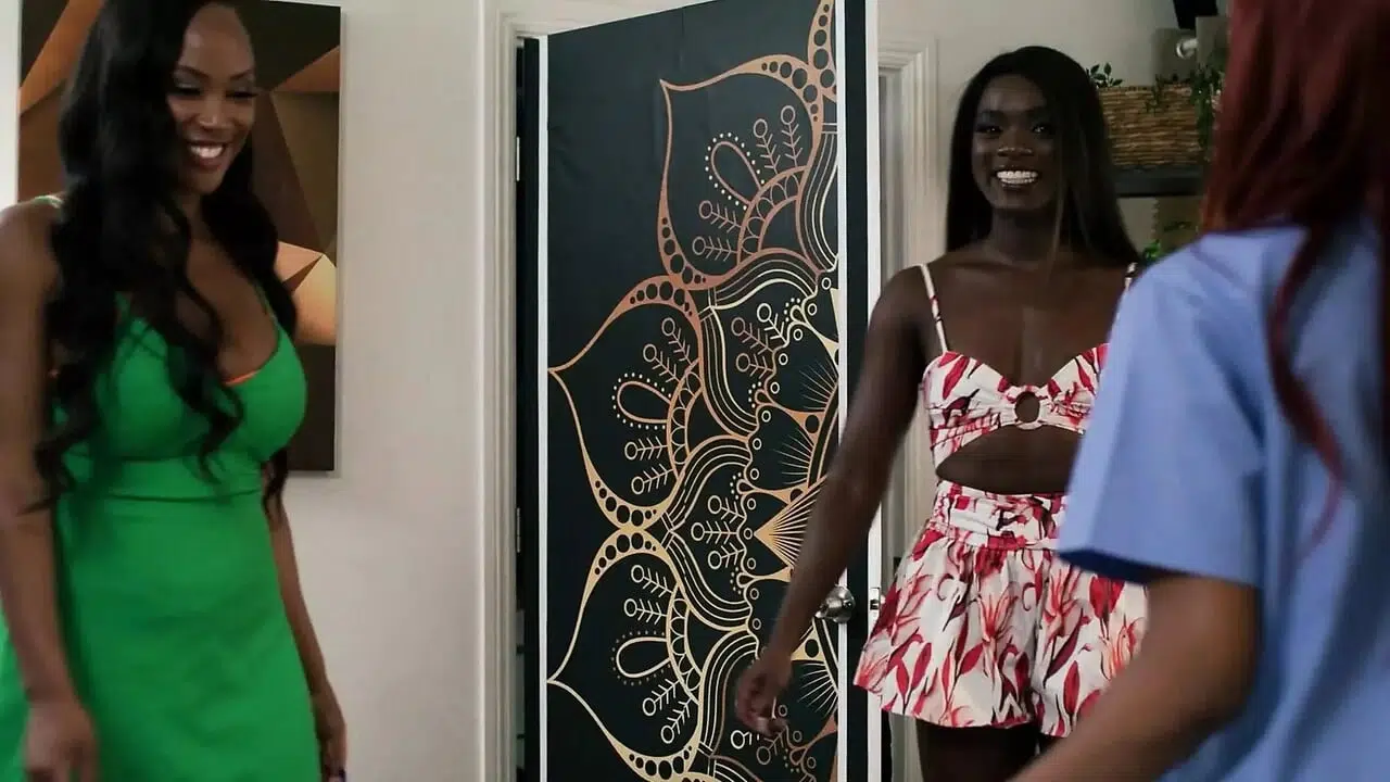 ALL GIRL MASSAGE – Benefit Massage Turns Into Hot Threesome Sex With Three Ebony Lesbians