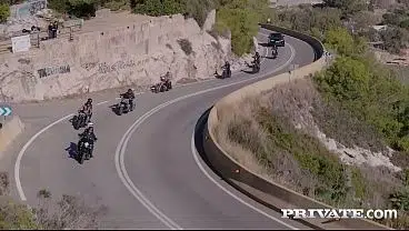 Amber Kawai, Nata Gold and Alice Ross; horny bikers in a savage orgy.