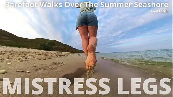Barefoot Walks Over The Summer Seashore