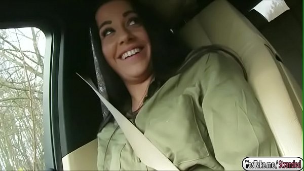 Eveline hitches with stranger to get home. The guy finds her hot and wild after she agrees when he tried to ask for some entertainment like sexual type. They pull over, she sucks his dick and then rid