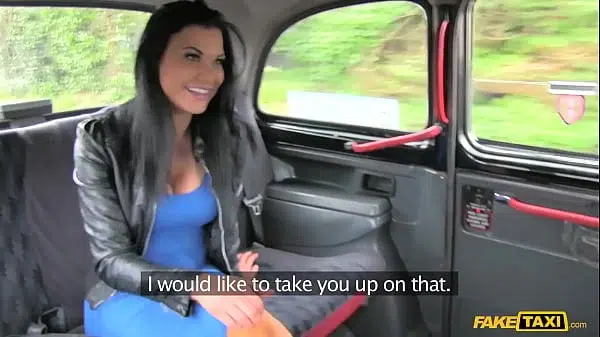 FakeTaxi – the infamous Sexy busty brunette in the blue dress horny for sex outdoors with a strangers hard dick – starring Jasmine Jae