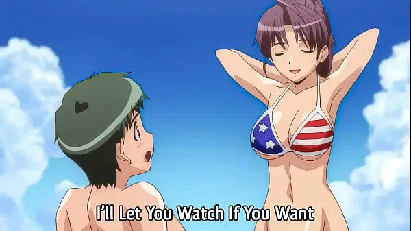 Hentai – Older Stepsister Goes Topless at the Beach! [Uncensored] [Subtitled]