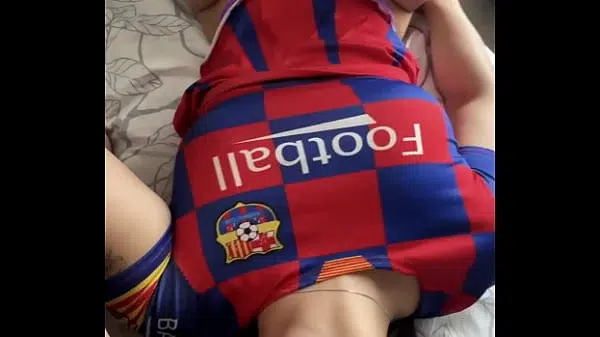 Hot cheerleader with a big ass fucks two cocks