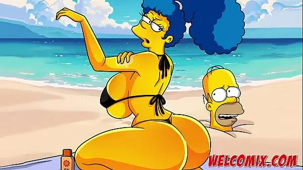 Hottie with a big ass fucking two guys in front of her husband on the beach!