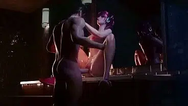 I sat Diva on the table and creampied her—this is how we play Overwatch. Hentai cartoon.