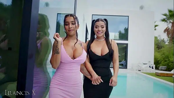 Outdoor Gangbang 9 Guys Fuck 2 Sluts in Lingerie with Anal and DP