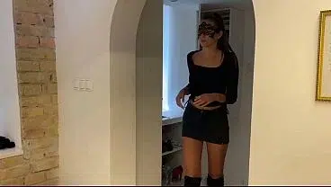 POV Double Blowjob in backstage during lingerie photoshoot with teen amateur models – Yoya Grey