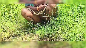 Stepsister-in-law Showed Her Pussy In The Fields And Fingered Her Pussy