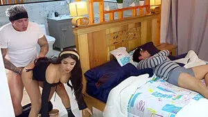 Two Dicks In The Same Day! I Fucked My Boyfriend And The Plumber In The Same Room!